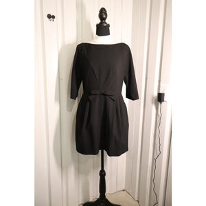 RED VALENTINO Womens Bow Front Black Mini Dress Size IT44 US8/10